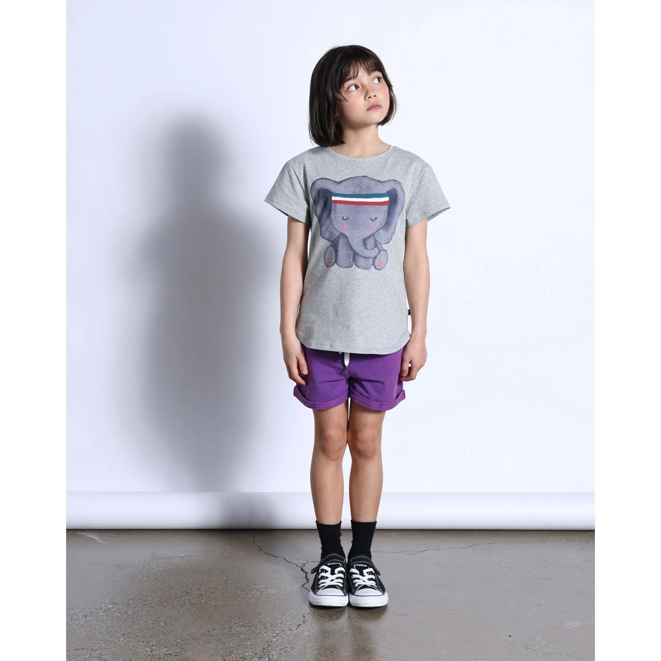 Sporty Elephant Tee- Grey Marle