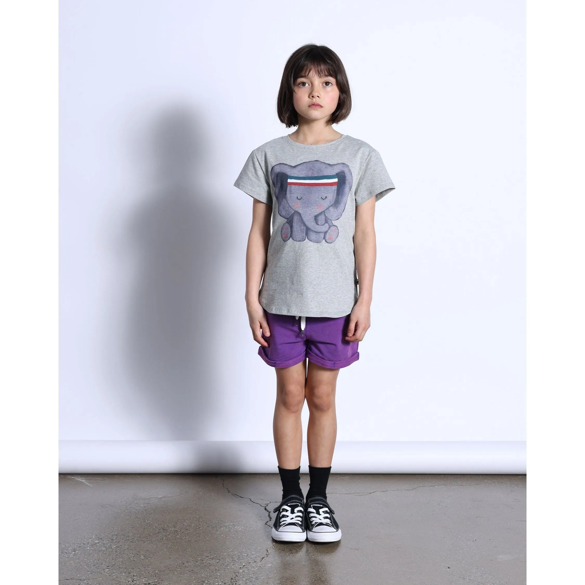 Sporty Elephant Tee- Grey Marle