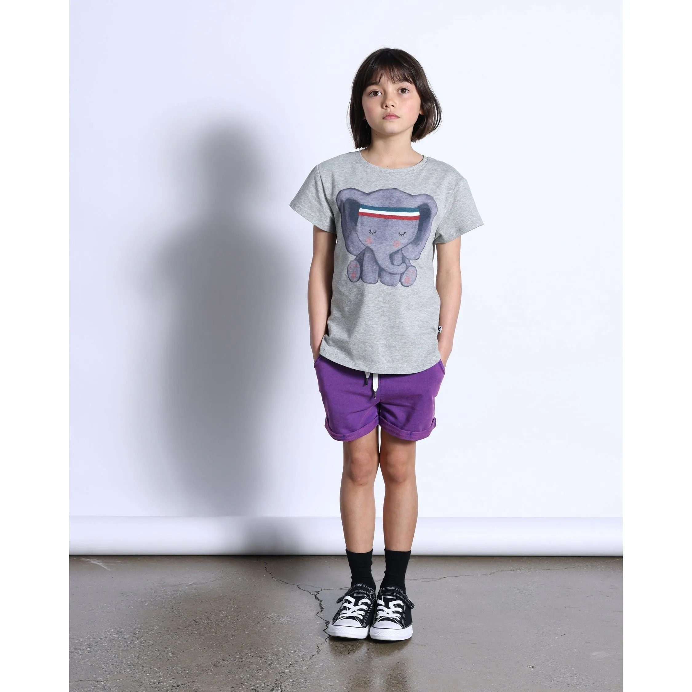 Sporty Elephant Tee- Grey Marle