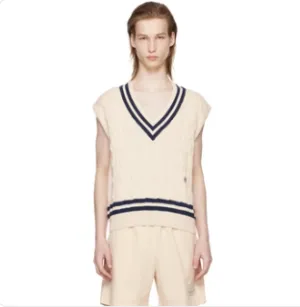 SRC Cableknit Vest - Cream/Navy