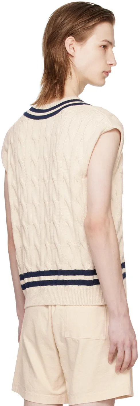 SRC Cableknit Vest - Cream/Navy