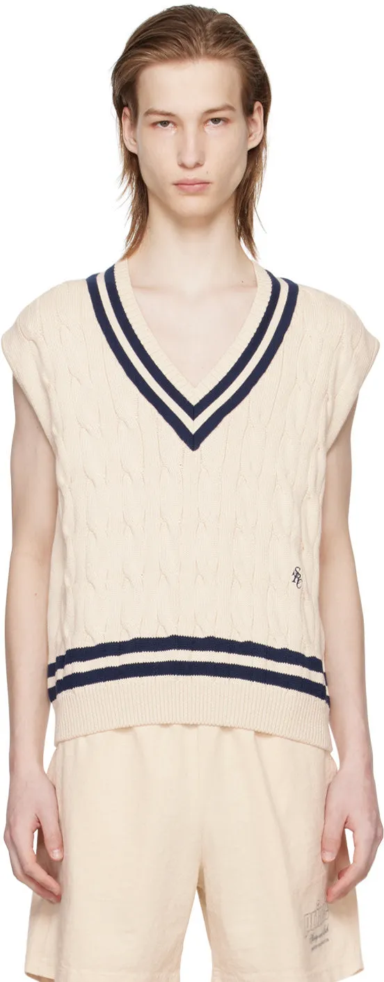 SRC Cableknit Vest - Cream/Navy
