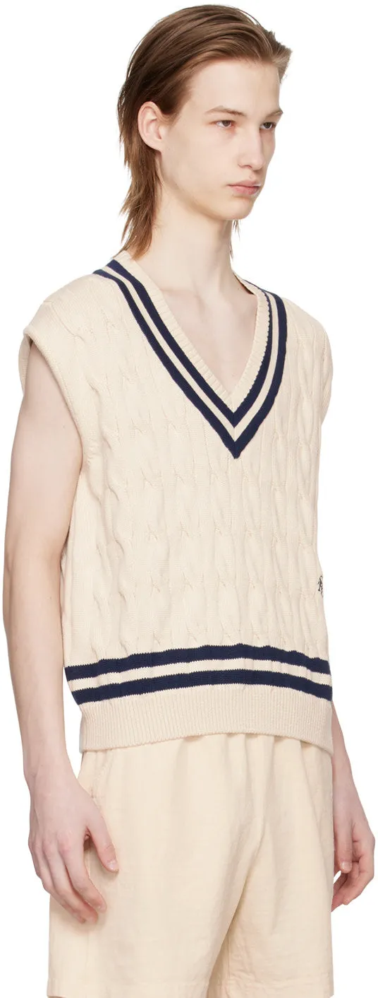 SRC Cableknit Vest - Cream/Navy