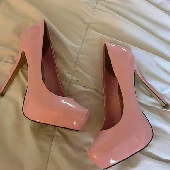 steve madden light pink platform heels