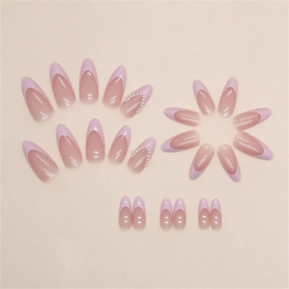 Stiletto French pearls Pink
