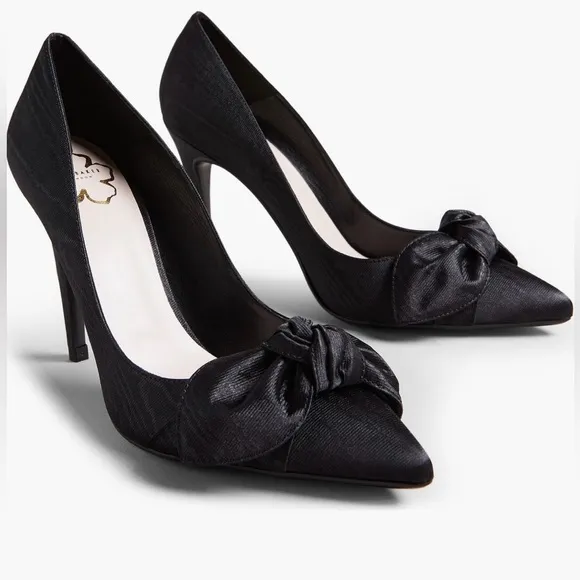 Ted Baker London Hyana Black Satin Bow Heels