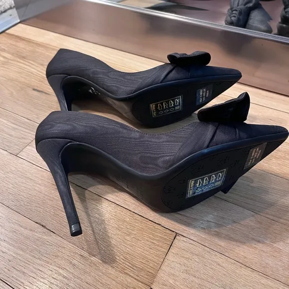 Ted Baker London Hyana Black Satin Bow Heels