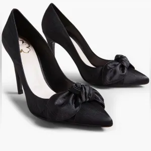 Ted Baker London Hyana Black Satin Bow Heels