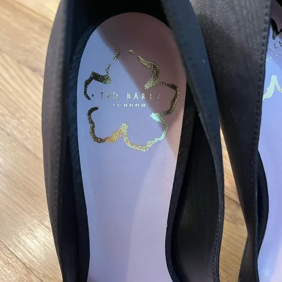 Ted Baker London Hyana Black Satin Bow Heels