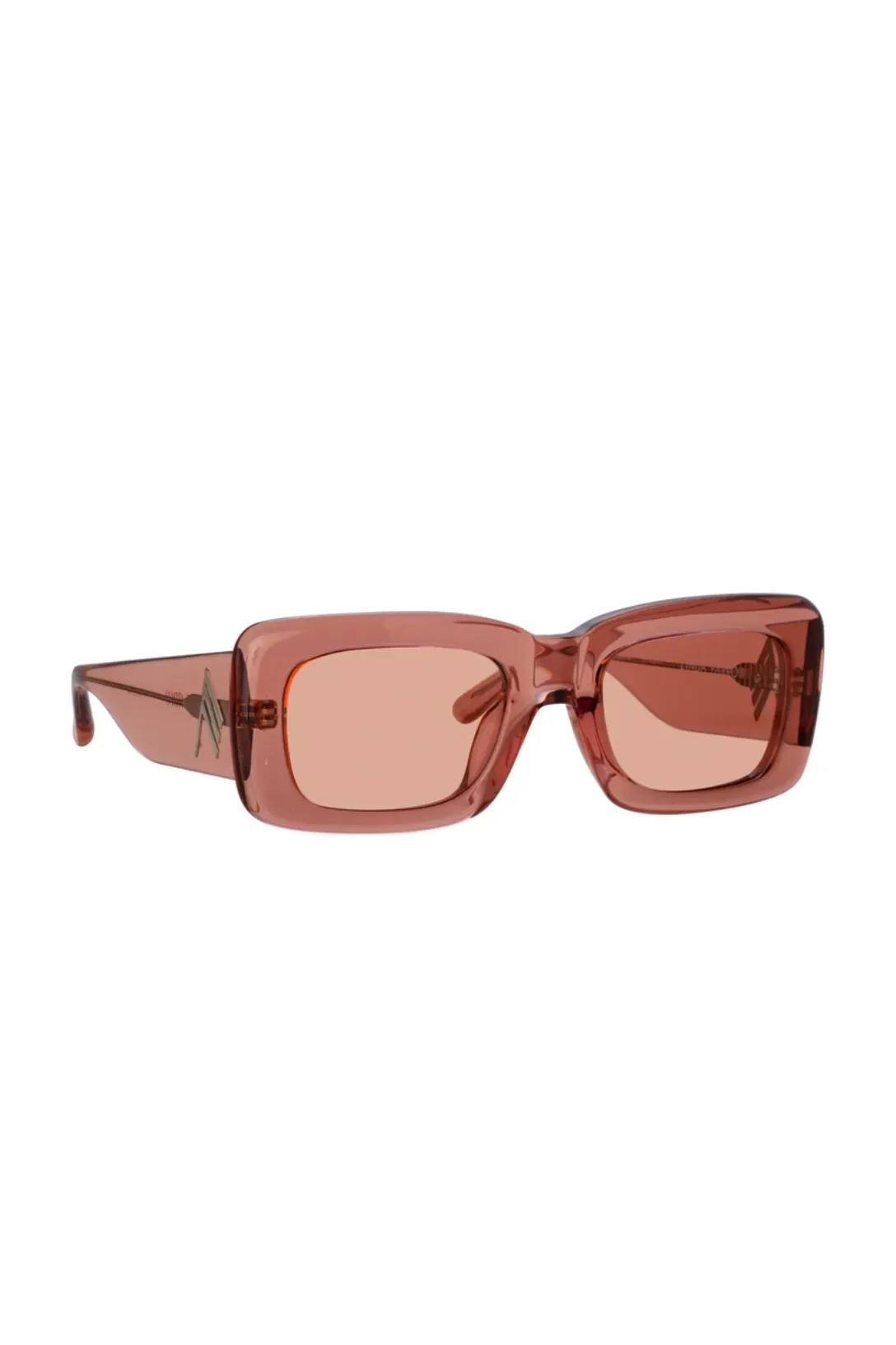 The Attico Marfa Rectangular Sunglasses | Peach