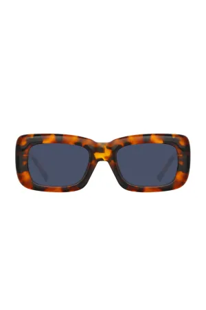The Attico Marfa Rectangular Sunglasses | Tortoiseshell and Blue Lenses