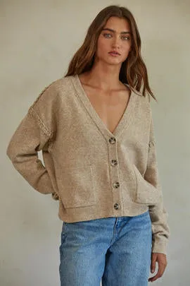 The Ingrid Stitching Details Button Up Cardigan