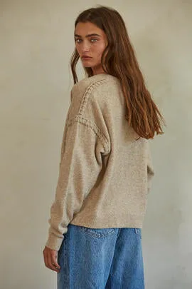 The Ingrid Stitching Details Button Up Cardigan
