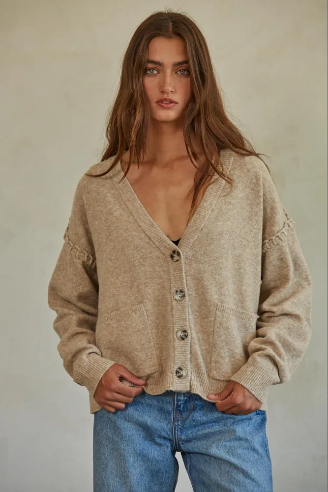 The Ingrid Stitching Details Button Up Cardigan