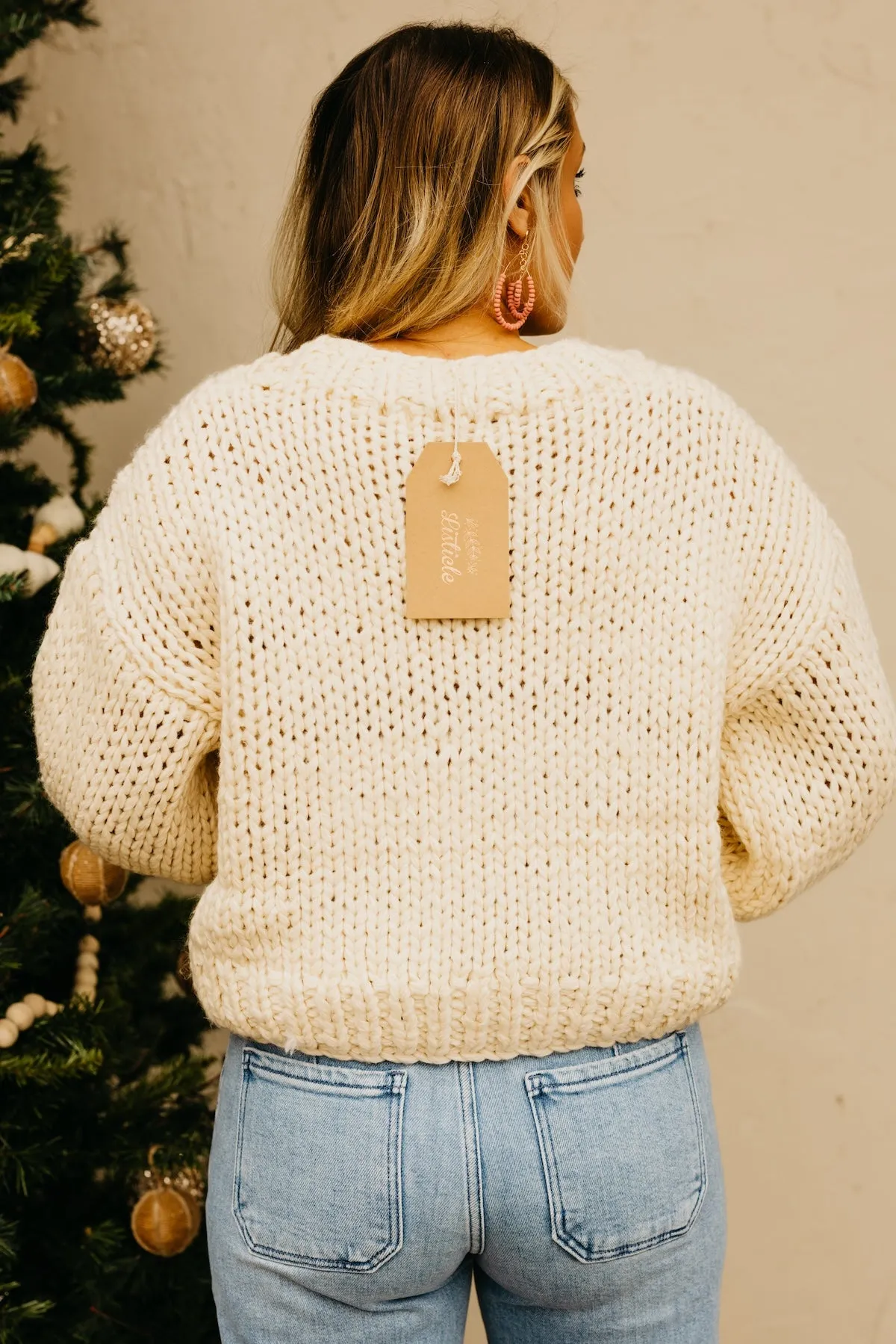 The Maria Floral Embroidered Chunky Knit Sweater
