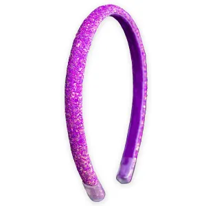 Thin Glitter Headband - Padded Hair Bands: Purple