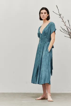 Tie Dye Turquoise Midi Dress