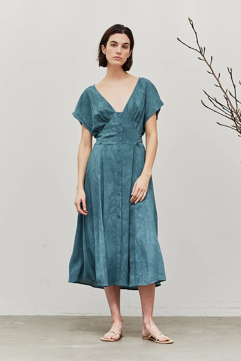 Tie Dye Turquoise Midi Dress