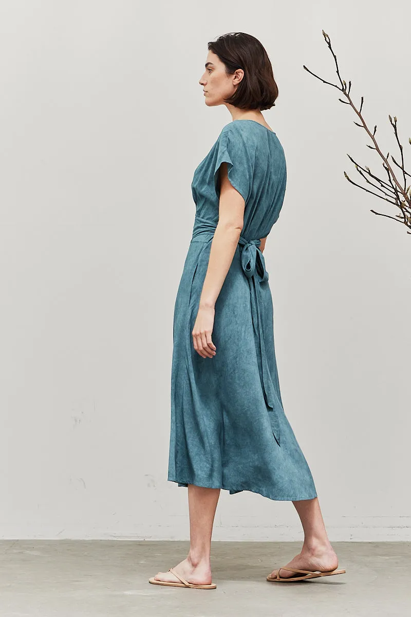 Tie Dye Turquoise Midi Dress