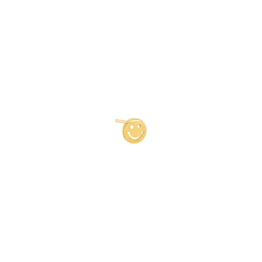 Tiny Solid Smiley Face Stud Earring