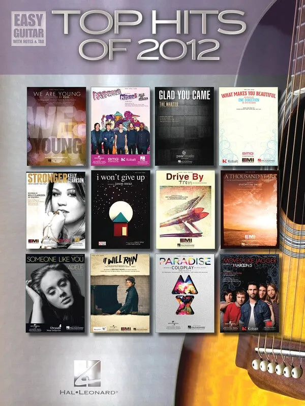 TOP HITS OF 2012 EASY GUITAR NOTES & TAB