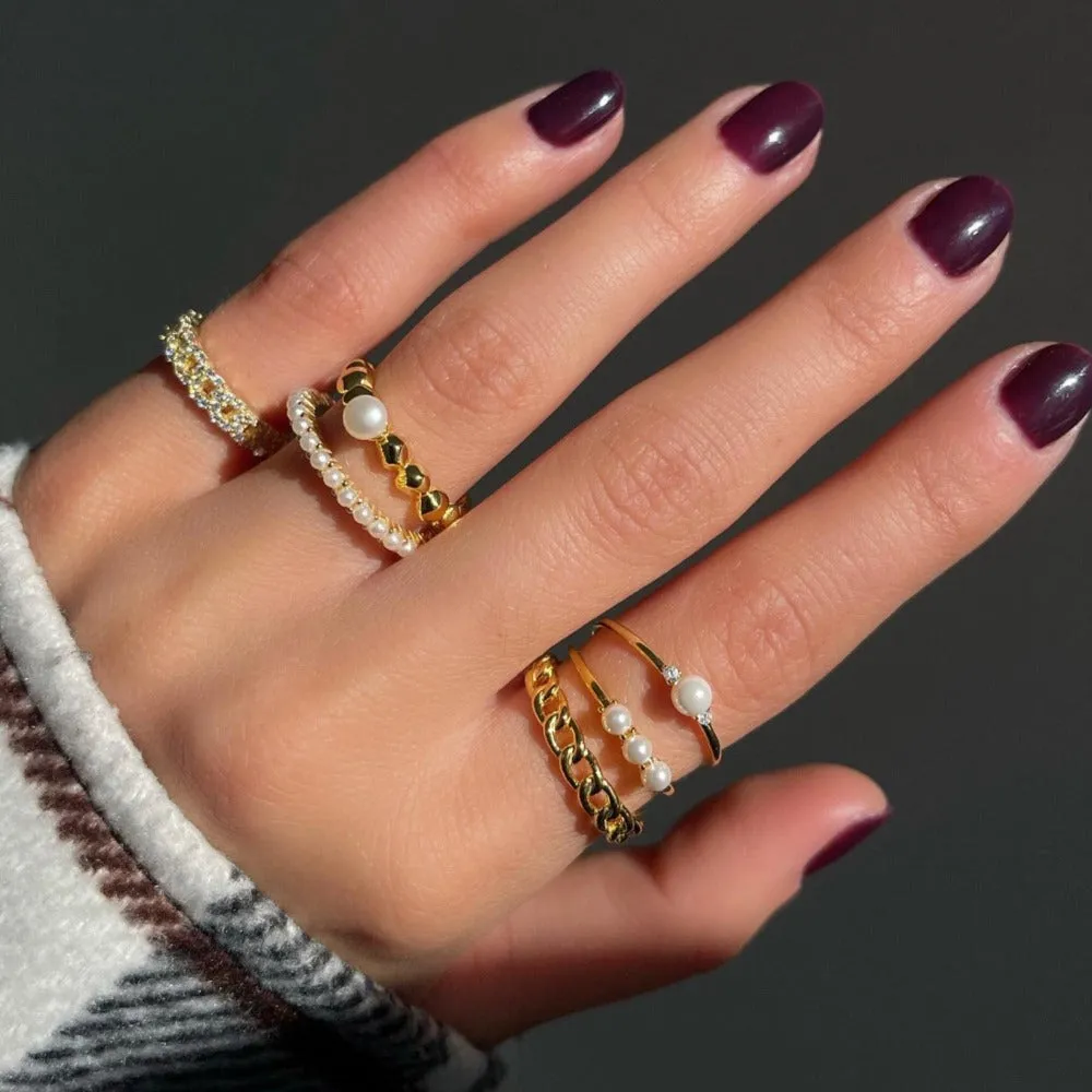 Triple Pearl Ring