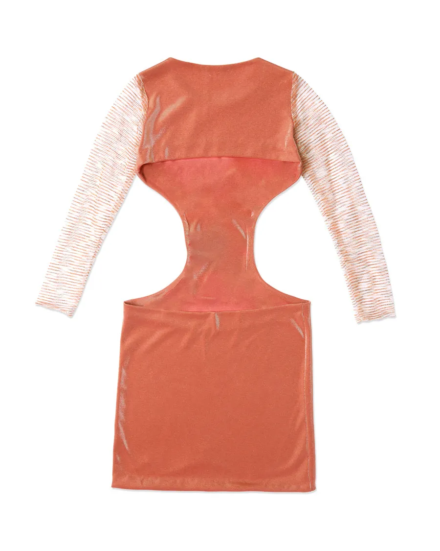 Twisted Tulle Cutout Mini Dress