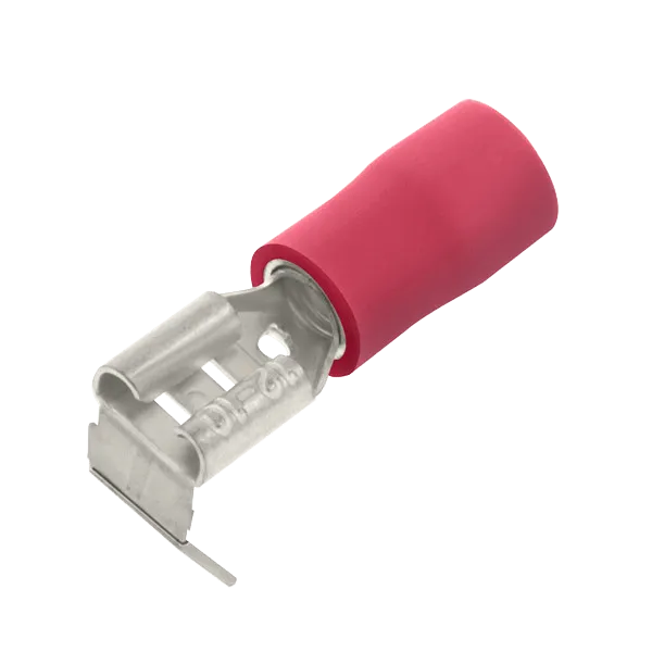 Unicrimp QRPOA63 100 X Red Mle/Fmale Pushon Adaptor 6.3mm (100 Pack)