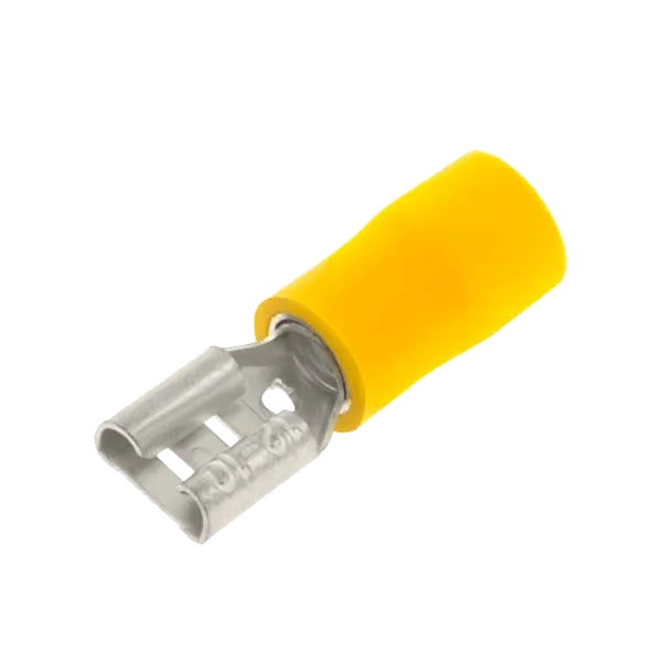Unicrimp QYPO95F Yellow Female Push On 9.5mm (100 Pack)