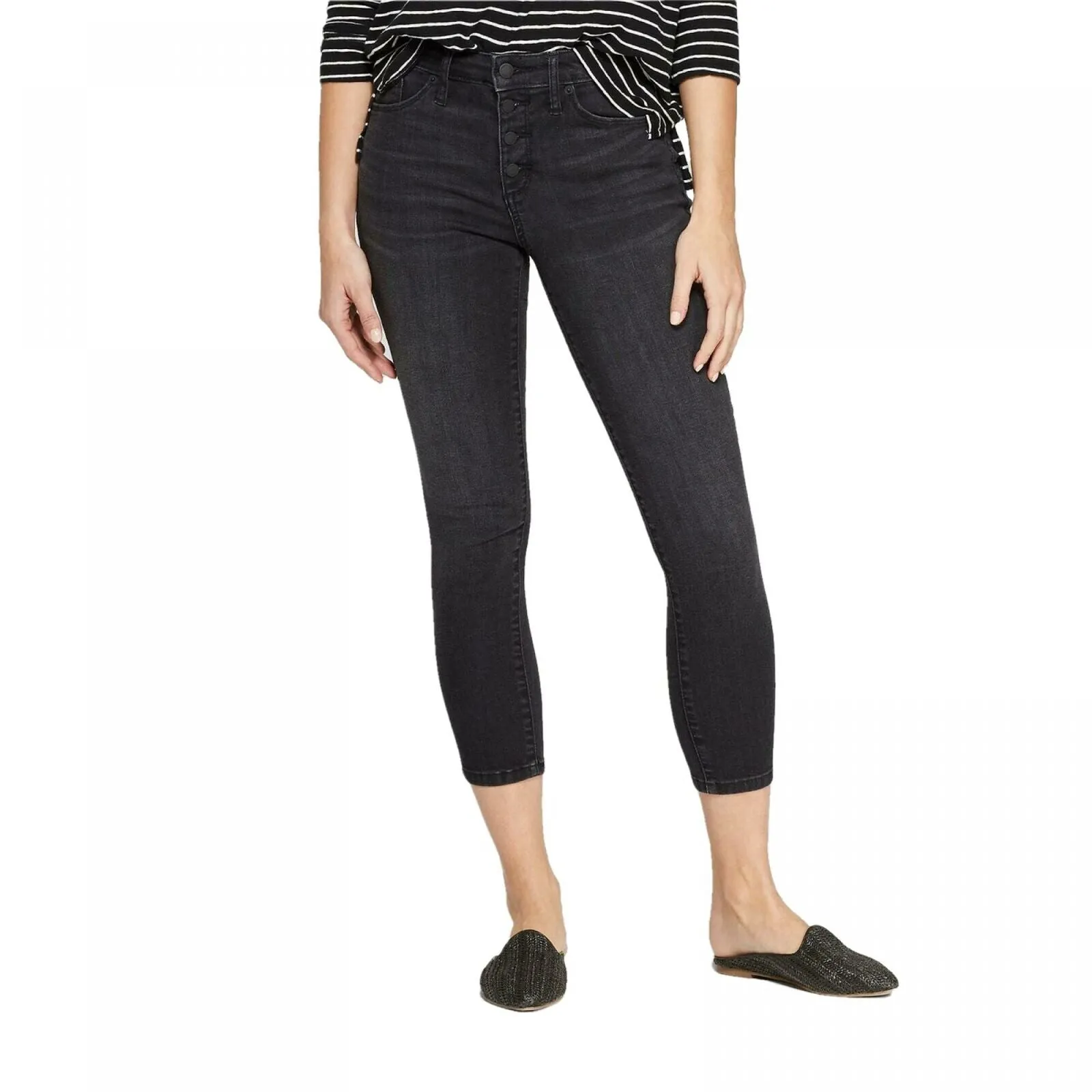 Universal Thread Women's High-Rise Button Fly Skinny Crop Jeans
