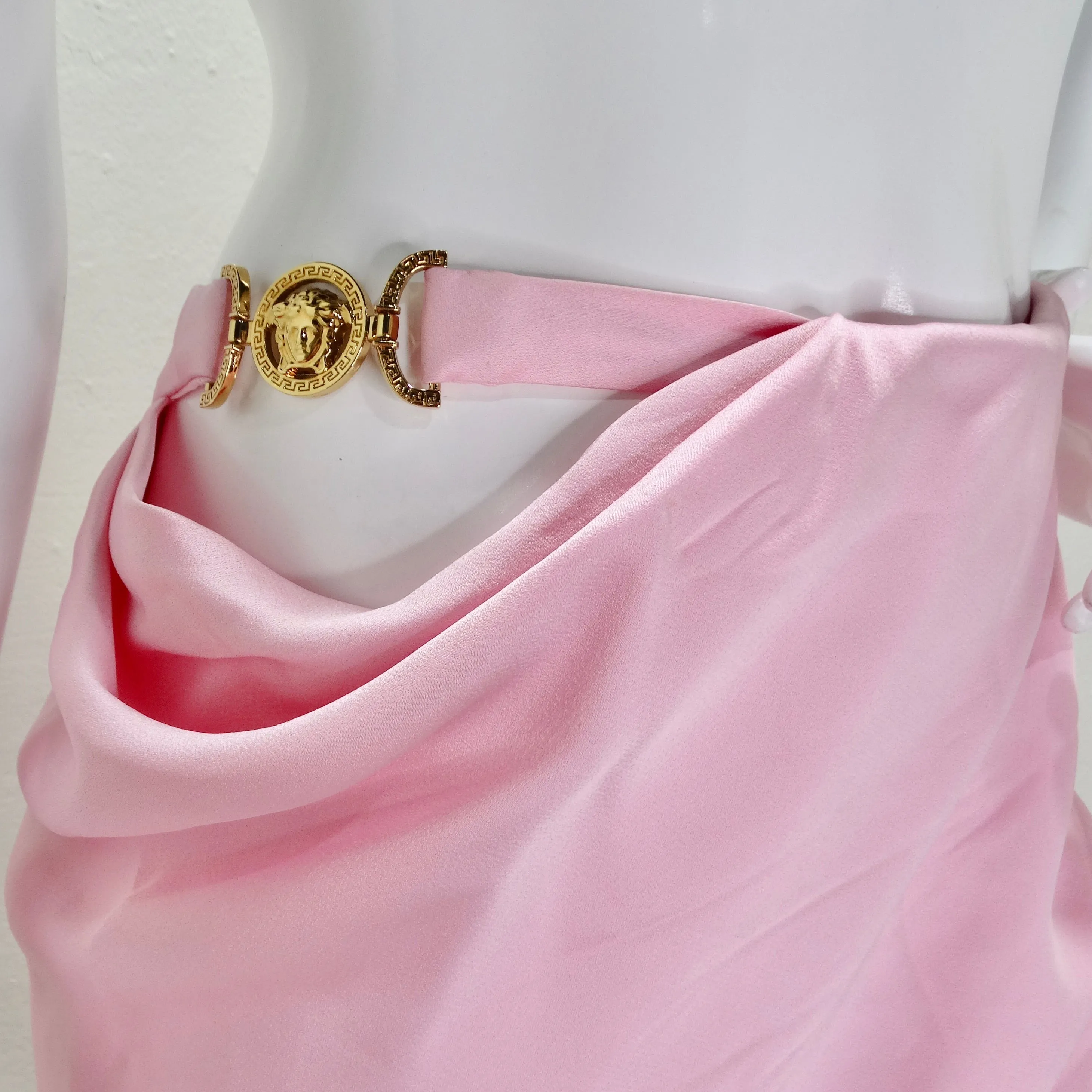Versace Cut Mini Skirt Light Pink