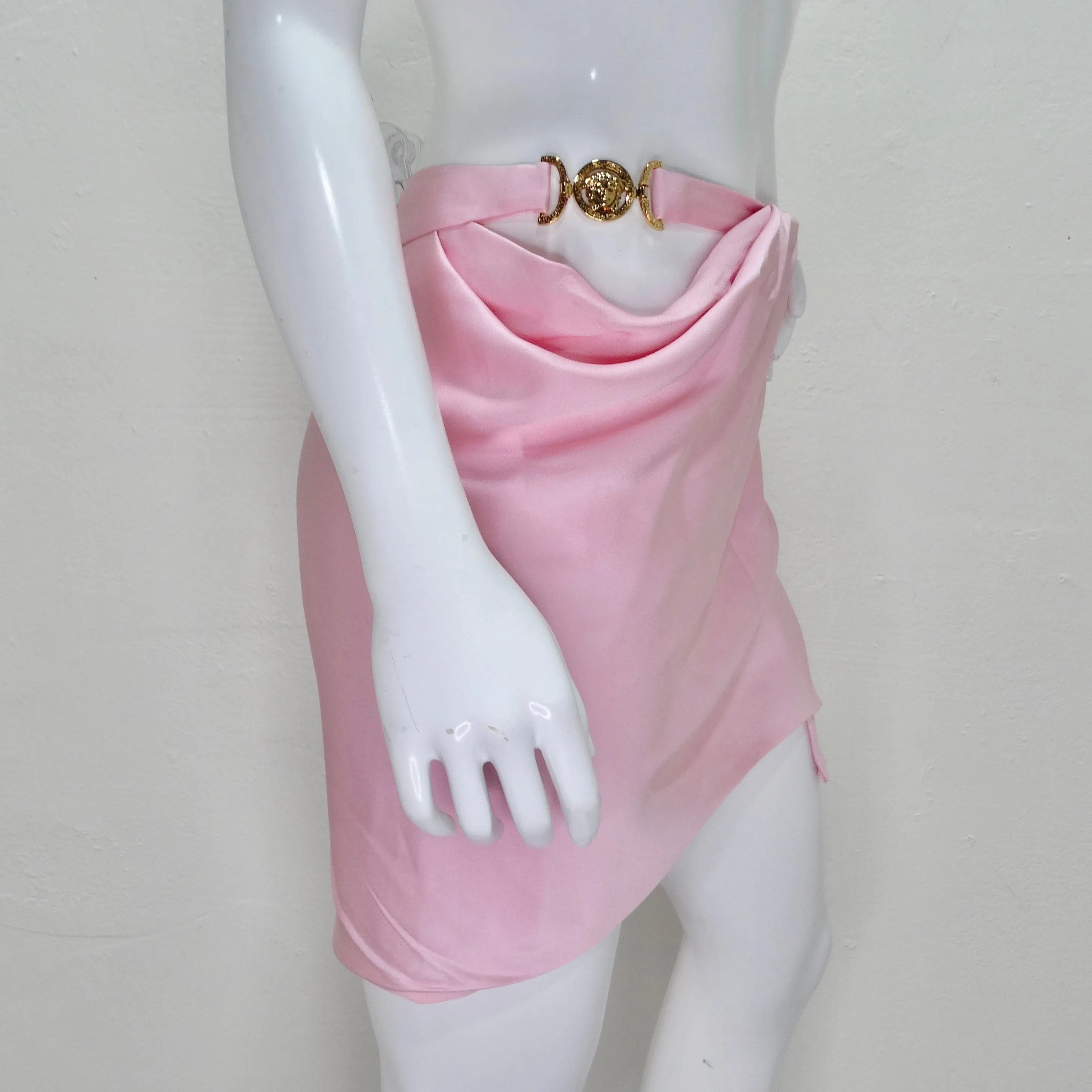 Versace Cut Mini Skirt Light Pink