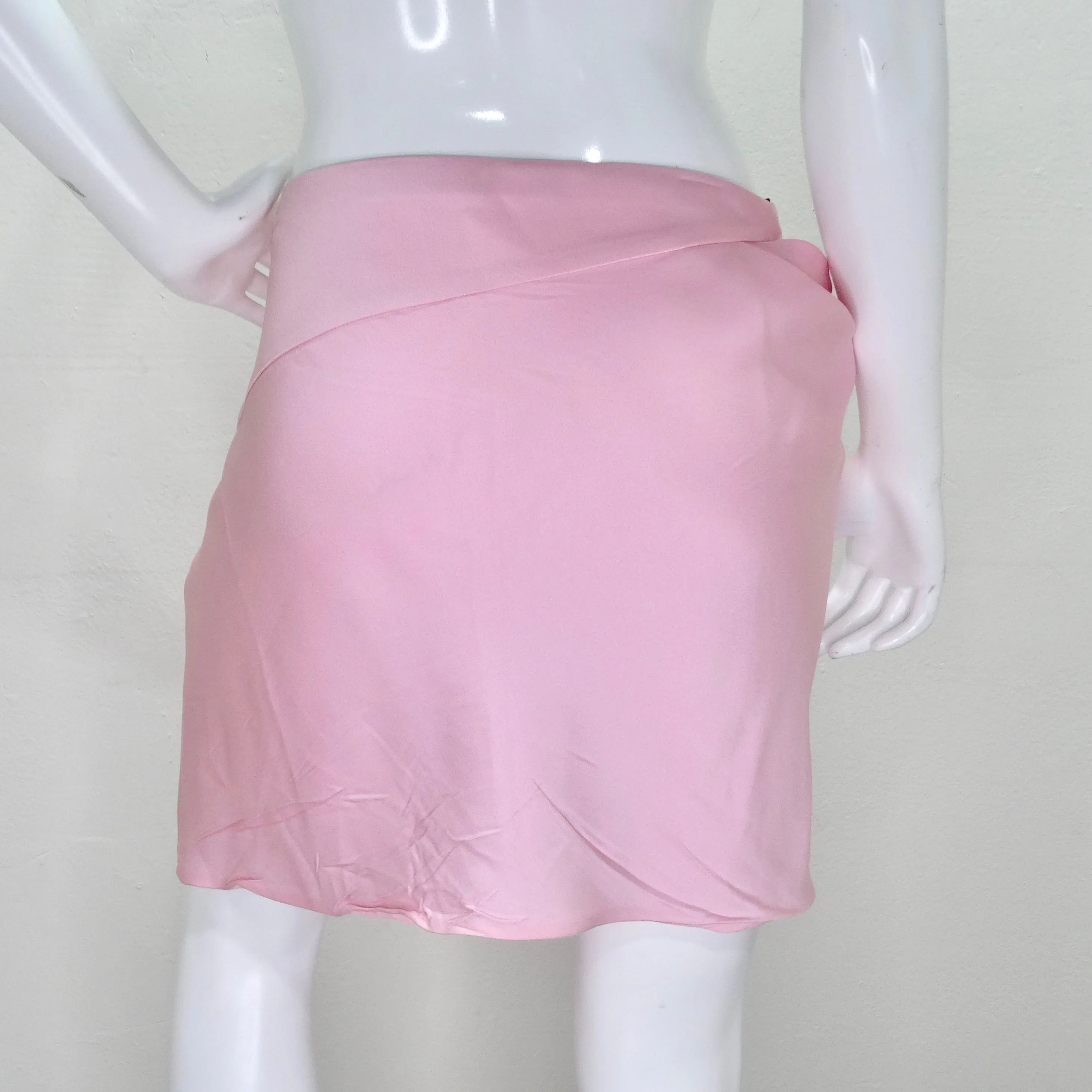 Versace Cut Mini Skirt Light Pink