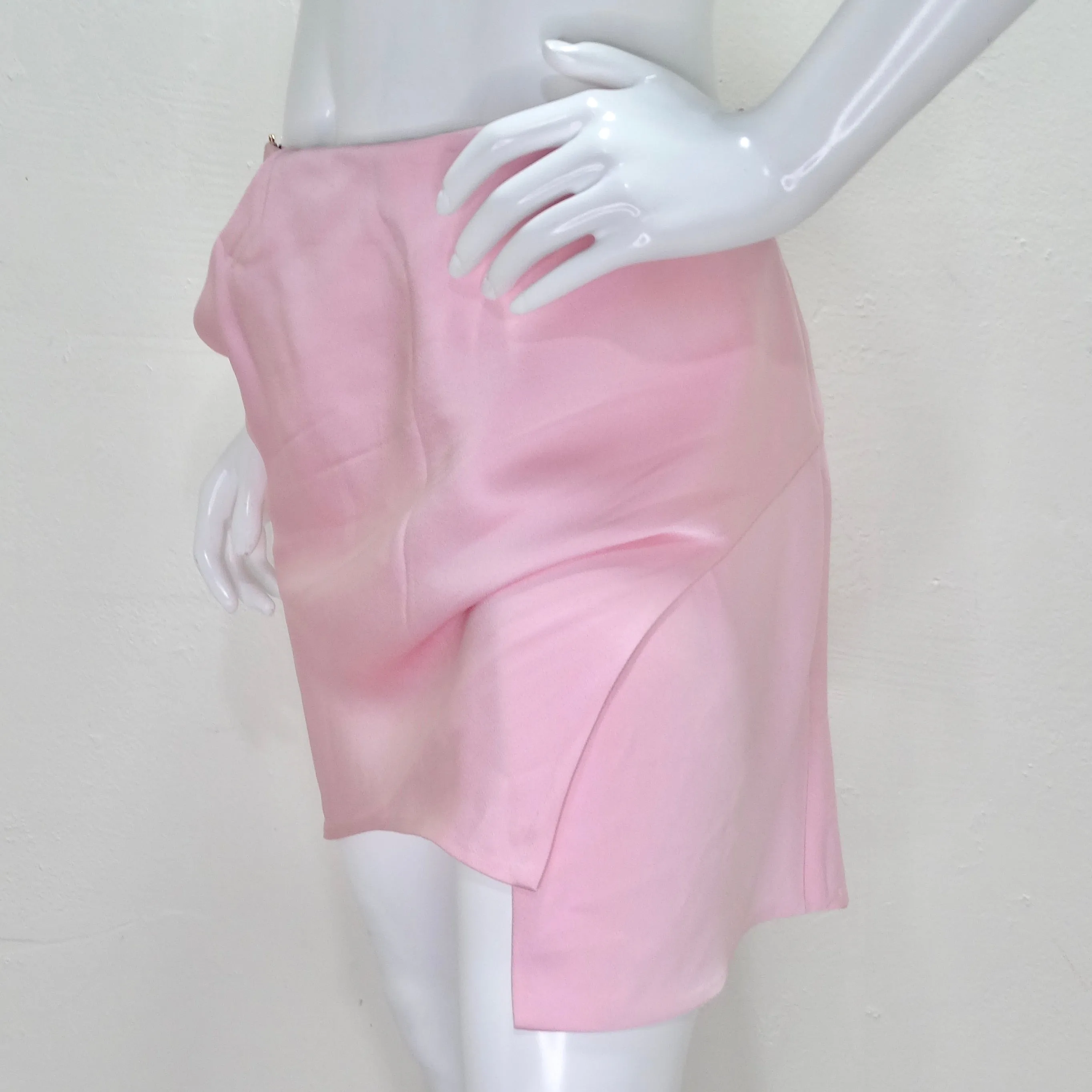 Versace Cut Mini Skirt Light Pink