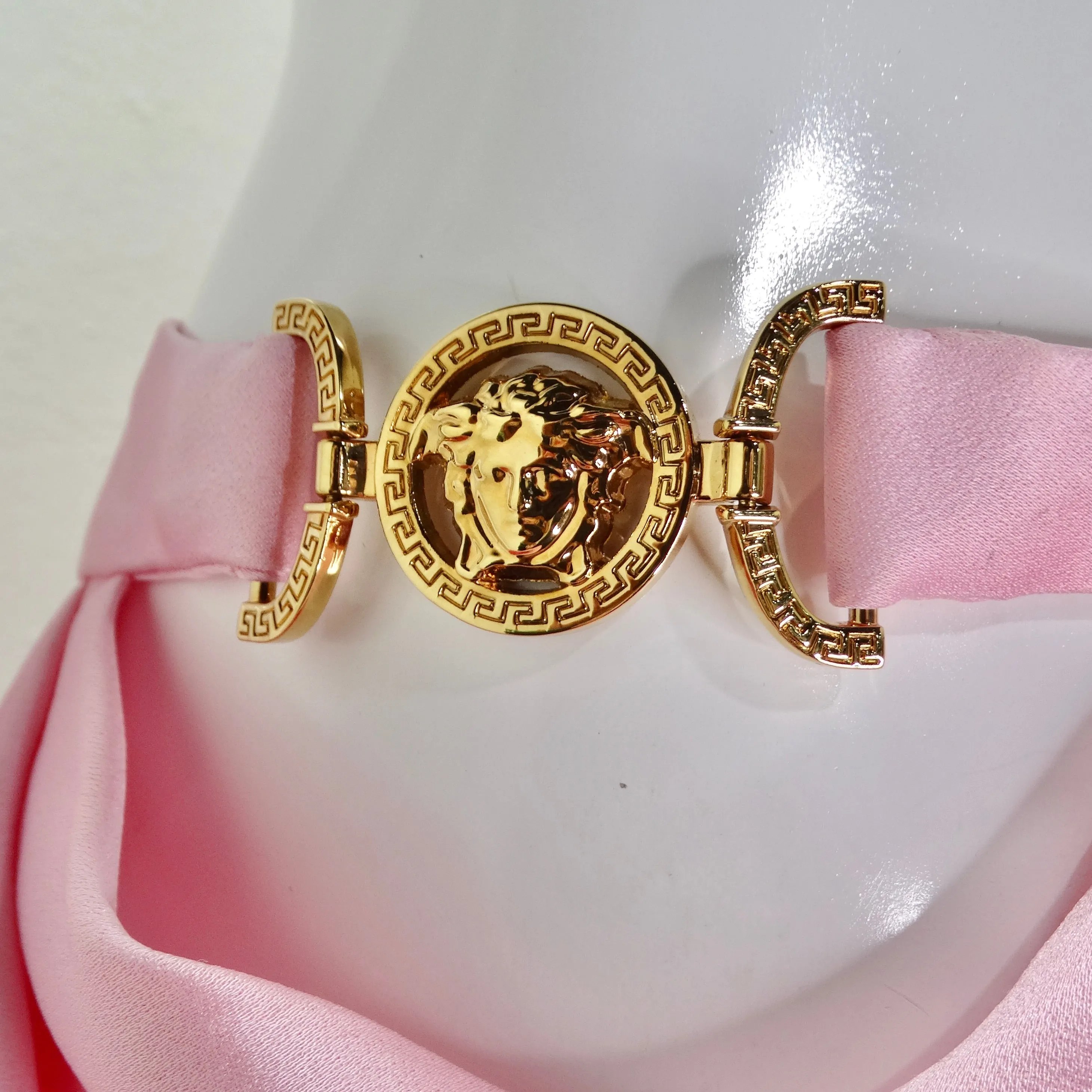 Versace Cut Mini Skirt Light Pink