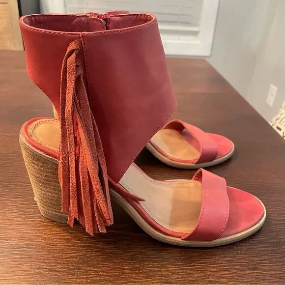 Very Volatile Western Fringe Stacked Heels
