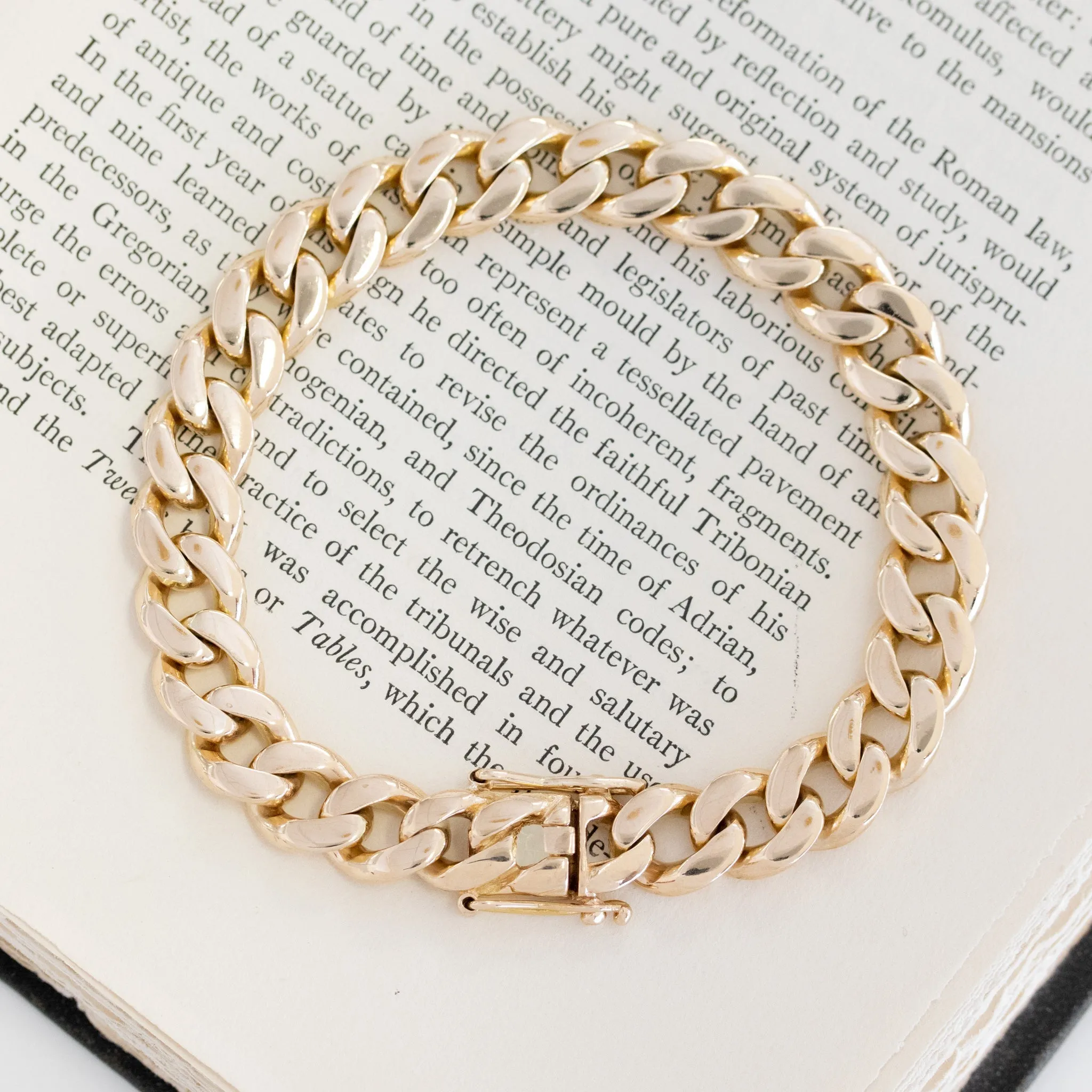 Vintage Curb Link Bracelet, 9"