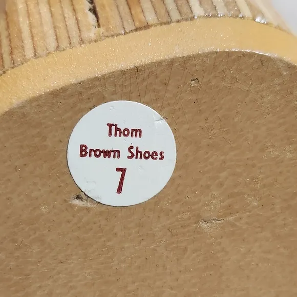 Vintage Joval No Providence Tom Black Backless Fabric/Tan Wood Heels Size 7