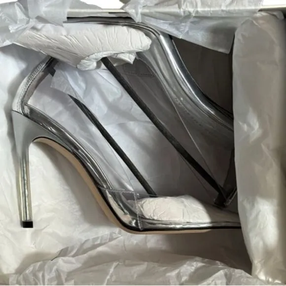 ** Wedding Alert** Cinder F***ing Rella Clear New in Box Good American heel Sz 7