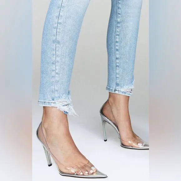 ** Wedding Alert** Cinder F***ing Rella Clear New in Box Good American heel Sz 7