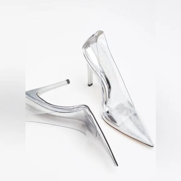 ** Wedding Alert** Cinder F***ing Rella Clear New in Box Good American heel Sz 7
