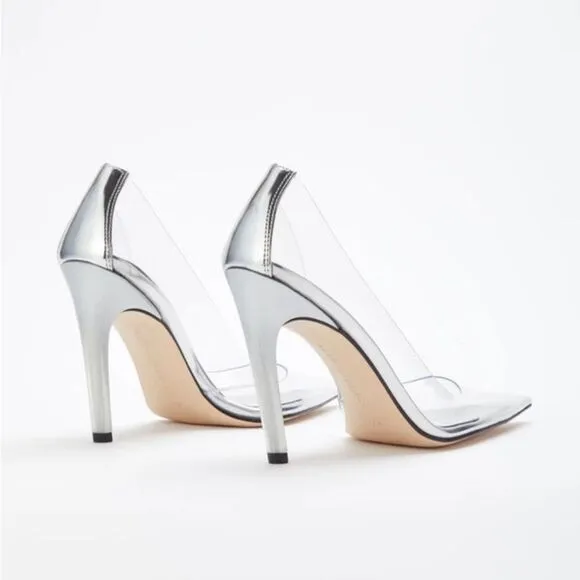 ** Wedding Alert** Cinder F***ing Rella Clear New in Box Good American heel Sz 7