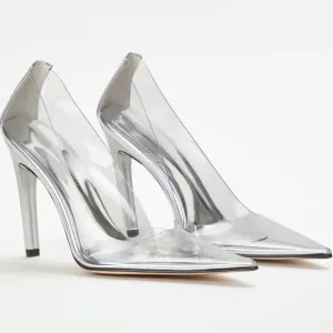 ** Wedding Alert** Cinder F***ing Rella Clear New in Box Good American heel Sz 7
