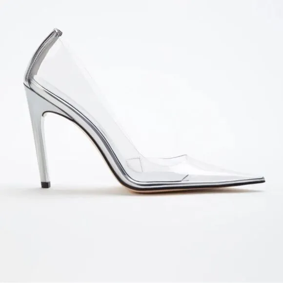 ** Wedding Alert** Cinder F***ing Rella Clear New in Box Good American heel Sz 7