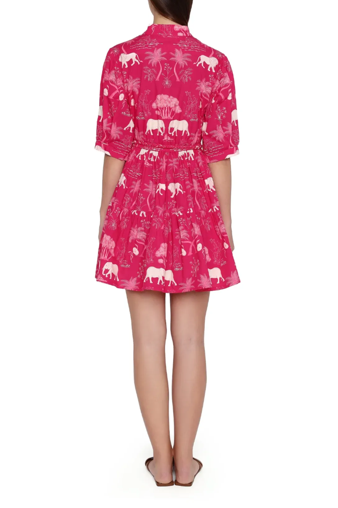 Weekend Mini Dress | Raspberry Elephants and Lions