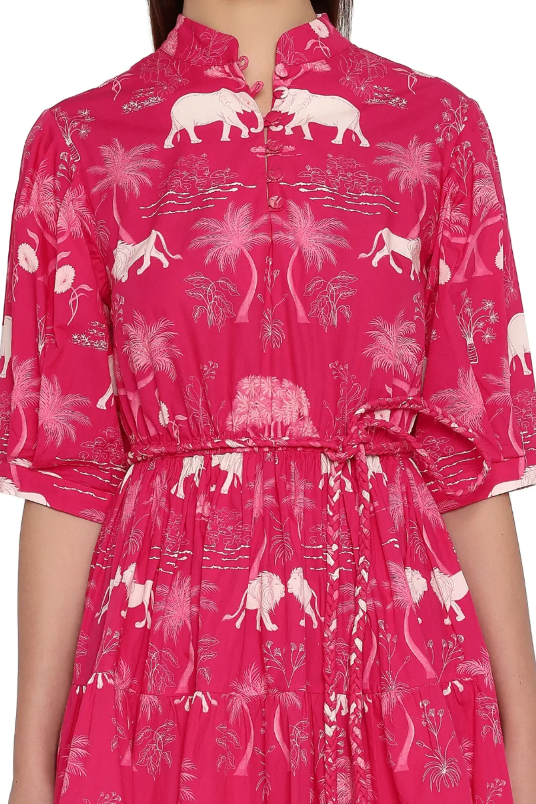 Weekend Mini Dress | Raspberry Elephants and Lions