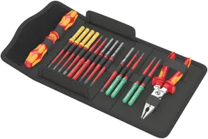 Wera - Kraftform Kompakt VDE 17 Extra Slim 1 Tool Finder, Twin Handle, Knipex Plier, 17pc - 05006612001