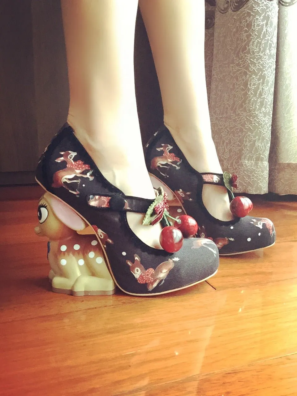 Whimsical Deer-Inspired Chunky Heels