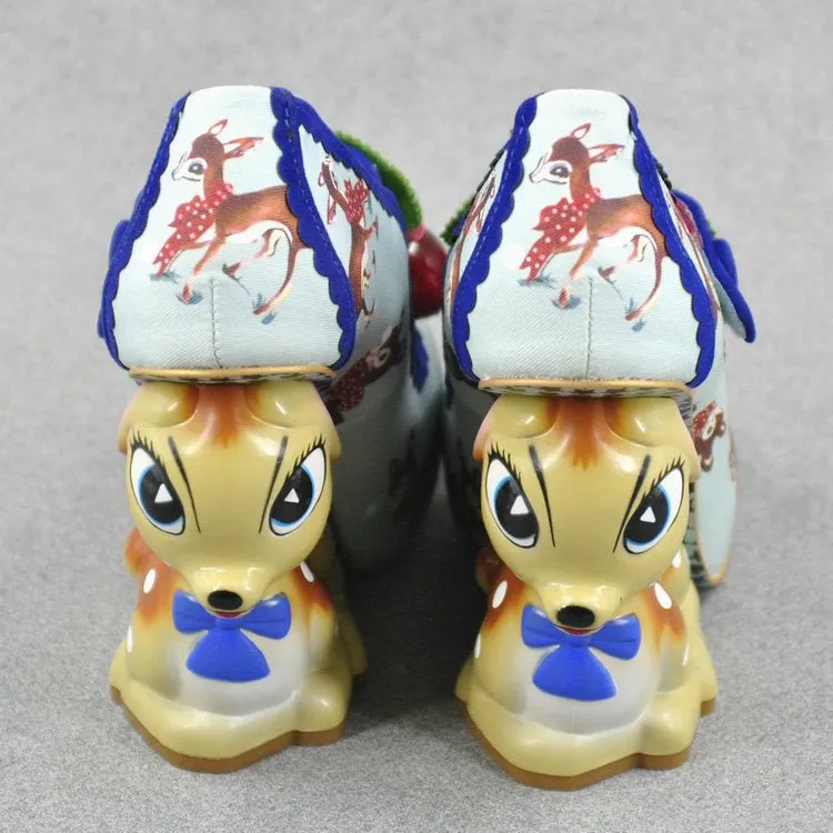 Whimsical Deer-Inspired Chunky Heels
