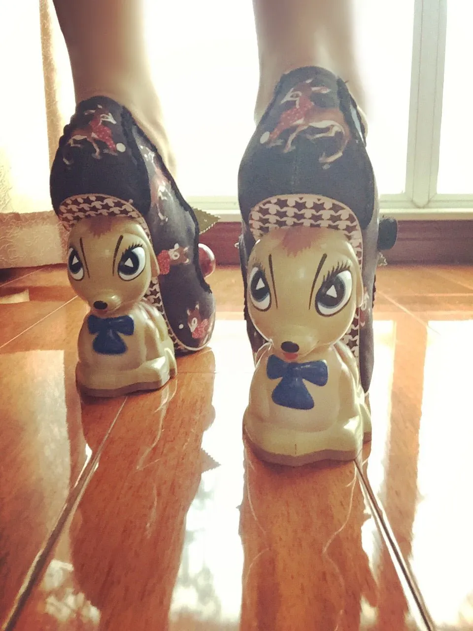 Whimsical Deer-Inspired Chunky Heels